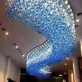 Crystal Stone Crystal Spiral Chandelier