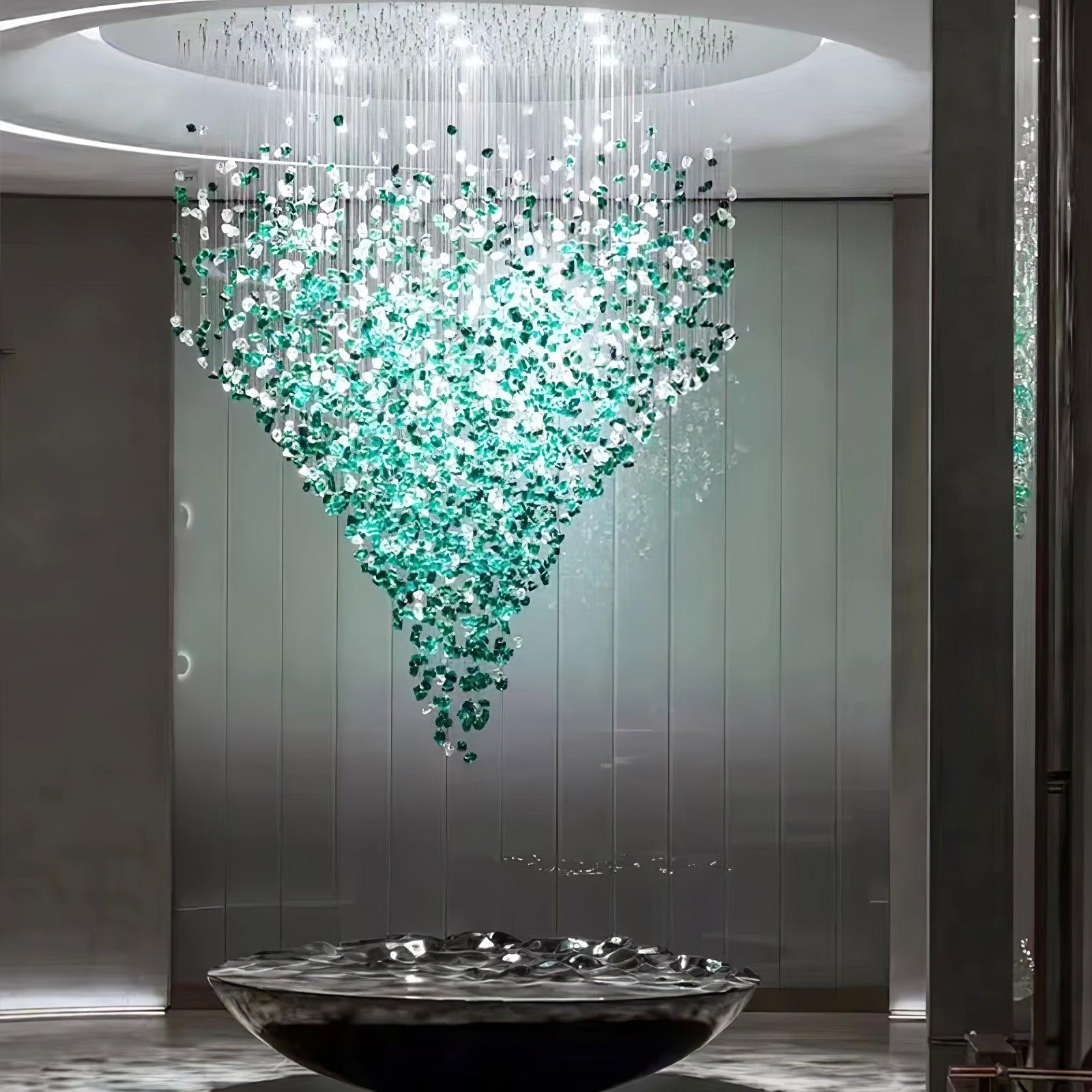 Crystal Stone Crystal Spiral Chandelier