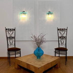 Wall Sconce  Murano-Style Fluted Glass