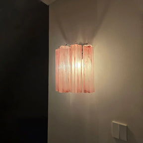 Wall Sconce  Murano-Style Fluted Glass