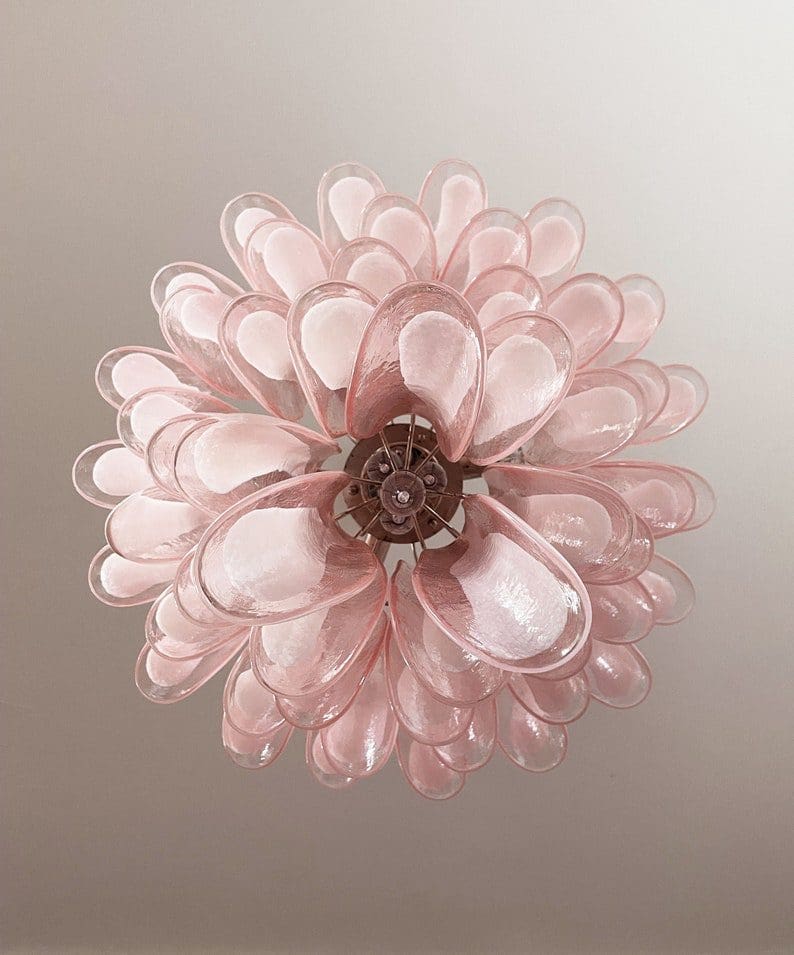 Murano Chandelier â€?52 petals â€?Pink