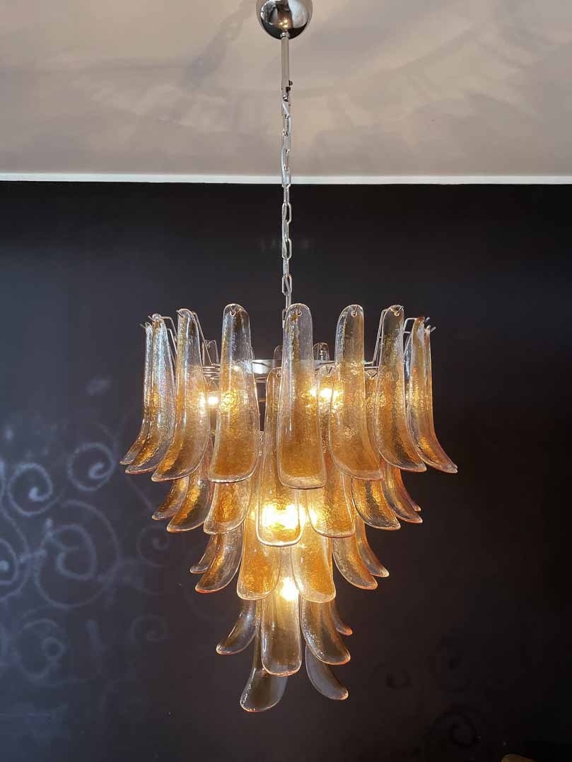 Murano Chandelier â€?52 petals â€?Amber