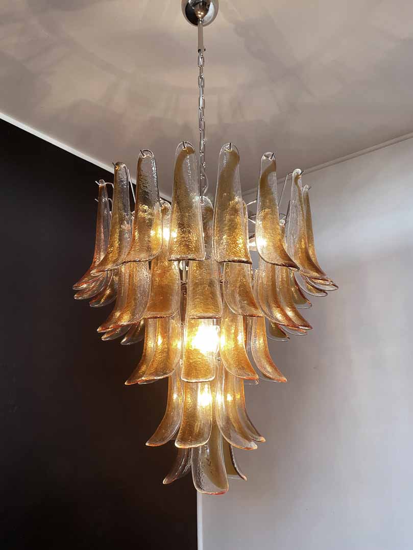 Murano Chandelier â€?52 petals â€?Amber