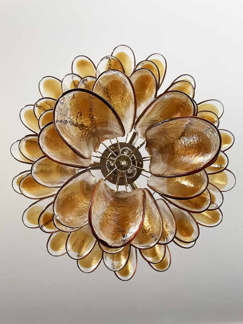 Murano Chandelier â€?52 petals â€?Amber