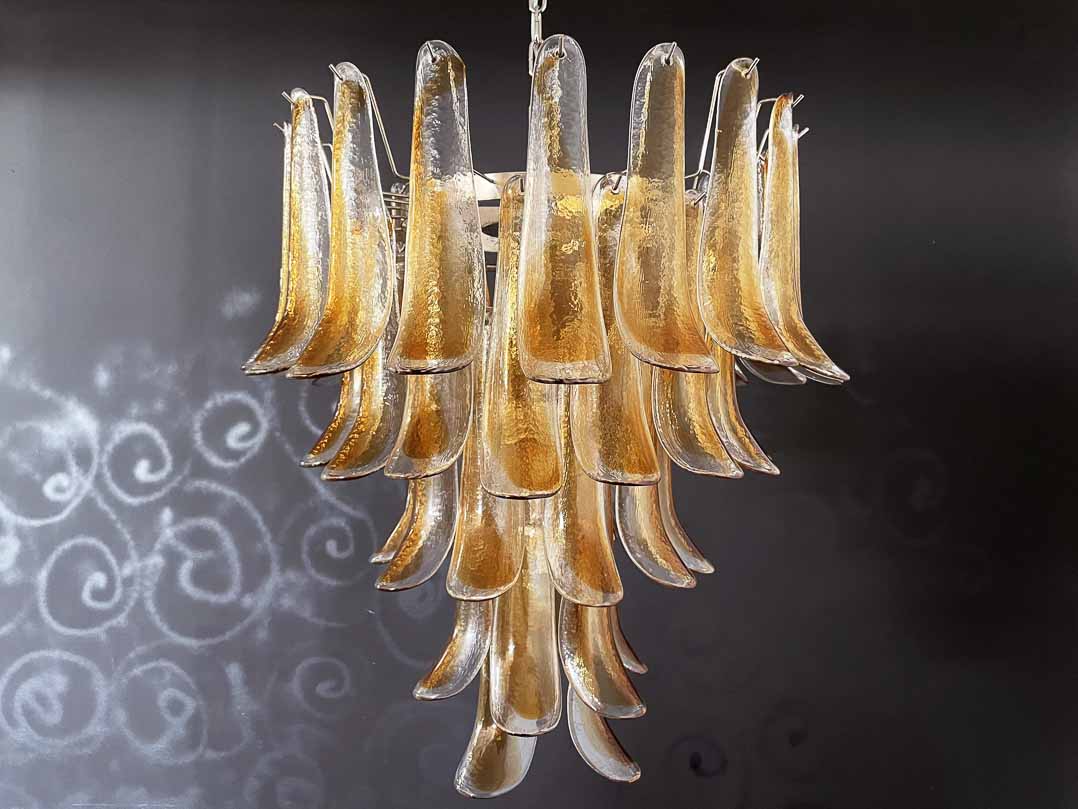 Murano Chandelier â€?52 petals â€?Amber