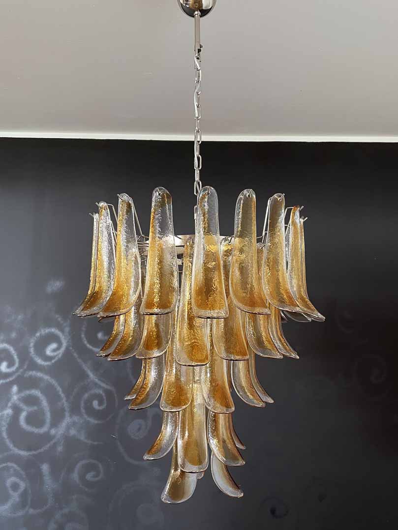 Murano Chandelier â€?52 petals â€?Amber