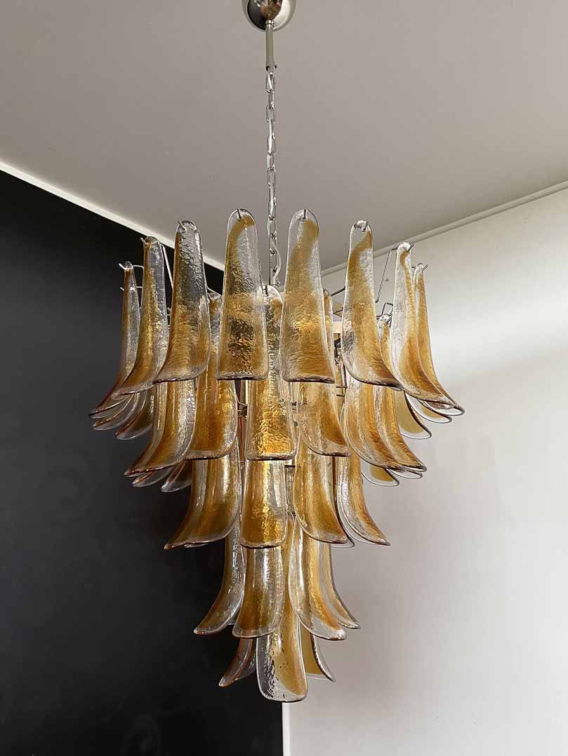 Murano Chandelier â€?52 petals â€?Amber