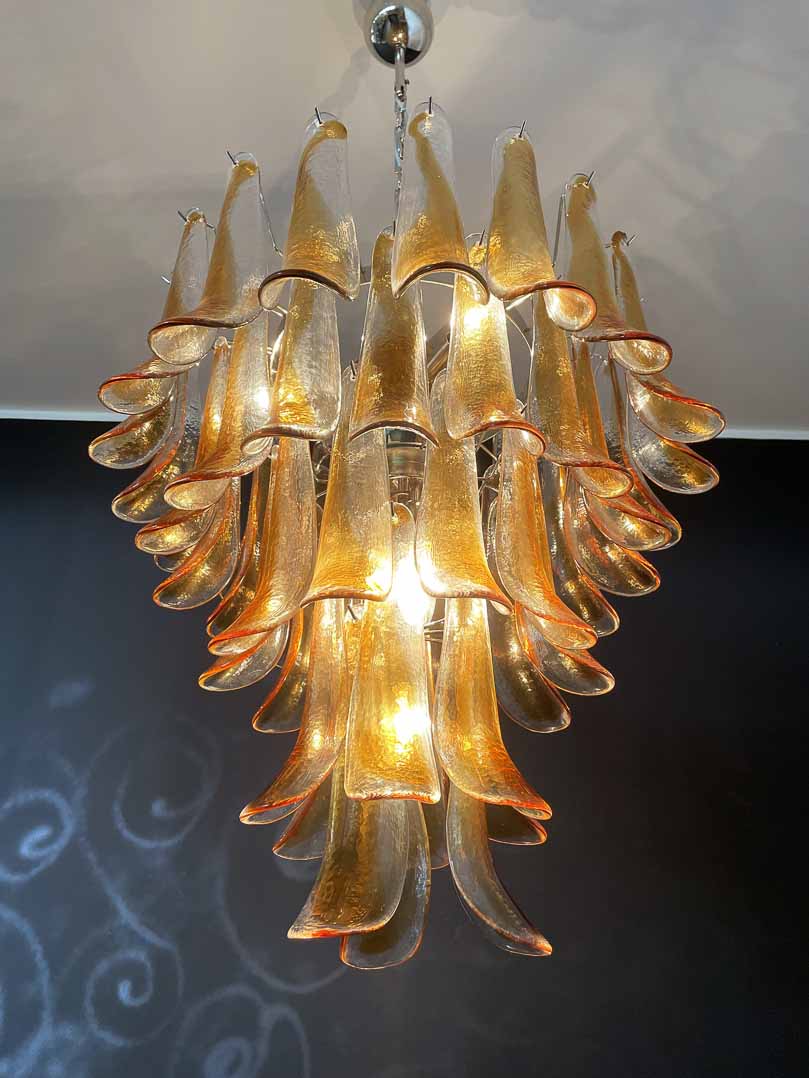 Murano Chandelier â€?52 petals â€?Amber