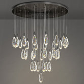 Naleya 43-Light Round Raindrop LED Crystal Chandelier for High Ceilings