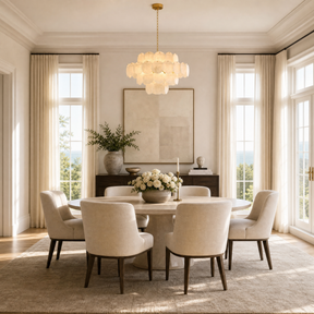 Natural Alabaster 31.5" Round Chandelier