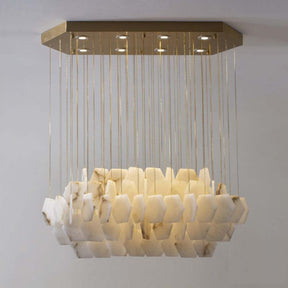 Natural Flake Alabaster Modern Chandelier - Merlin Lamps