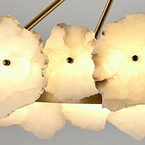 Natural Flake Alabaster Modern Round Chandelier - Merlin Lamps
