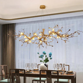 Mona Copper Branch Glass Flower Chandelier