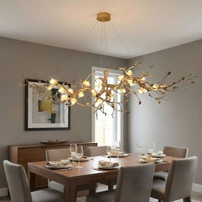 Mona Copper Branch Glass Flower Chandelier