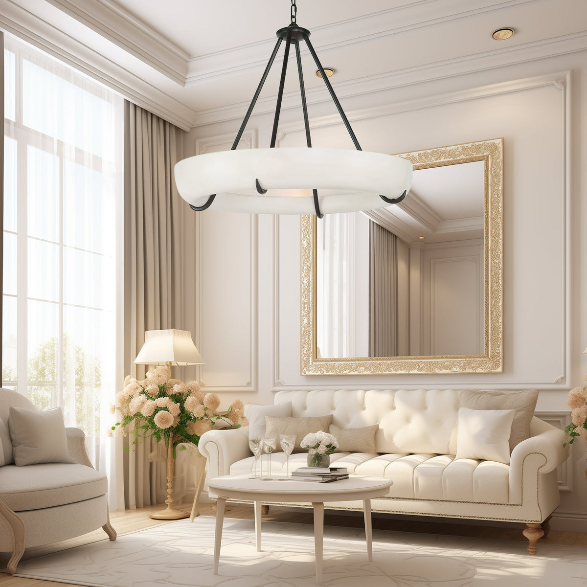 Orion Alabaster Chandelier - Merlin Lamps