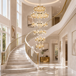 Pearl Net Modern Sculptural Ring Chandelier
