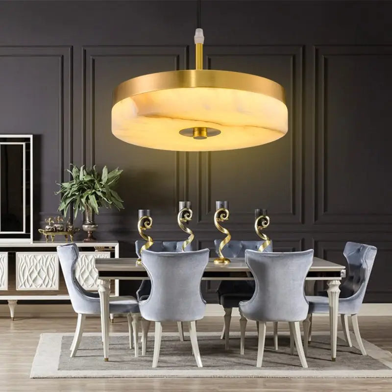 Alabaster Round Pendant Lights Living Room 9.84"D*1.97"H   Pendant [product_tags] Fabtiko