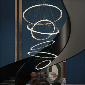 Primary Crystal Cluster Multi Rings Chandelier - Merlin Lamps