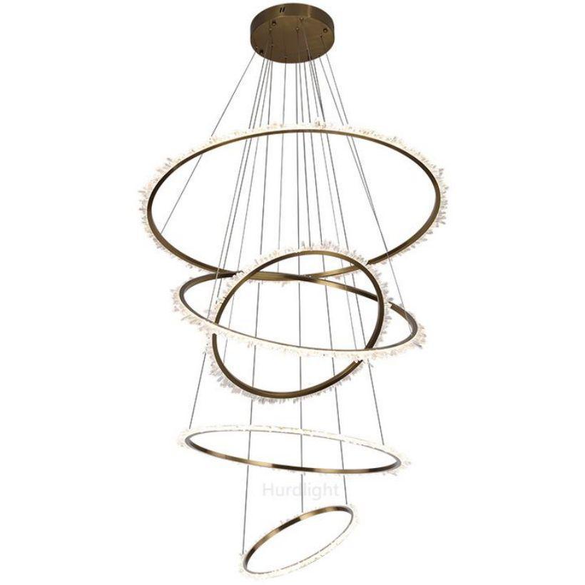 Primary Crystal Cluster Multi Rings Chandelier - Merlin Lamps