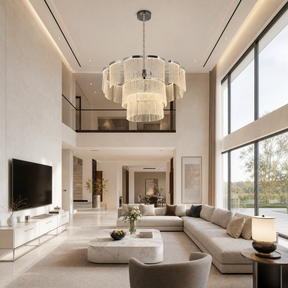 Prismata Crystal Modern Sculptural Ring Chandelier