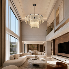 Prismata Crystal Modern Sculptural Ring Chandelier