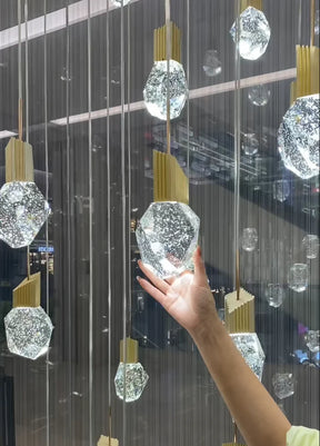 Extra Large Modern Light Luxury Creative Crystal Chandelier For 2-story/Duplex Buildings Staircase