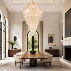 Quadro Glass Rod Crown Chandelier