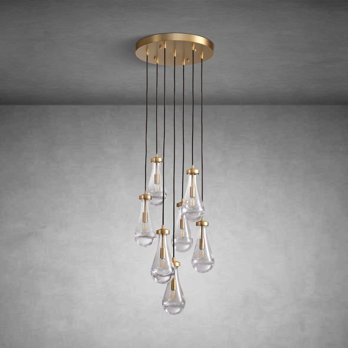Raindrop Round Chandelier Modern Luxury Glass Chandelier For Living Room Dining Room