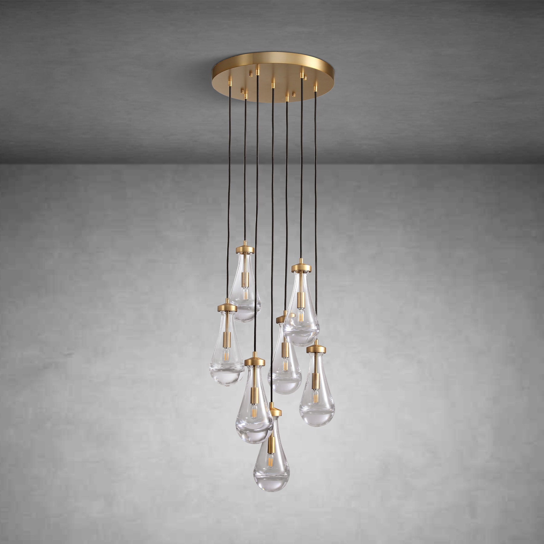 Raindrop Round Chandelier Modern Luxury Glass Chandelier For Living Room Dining Room