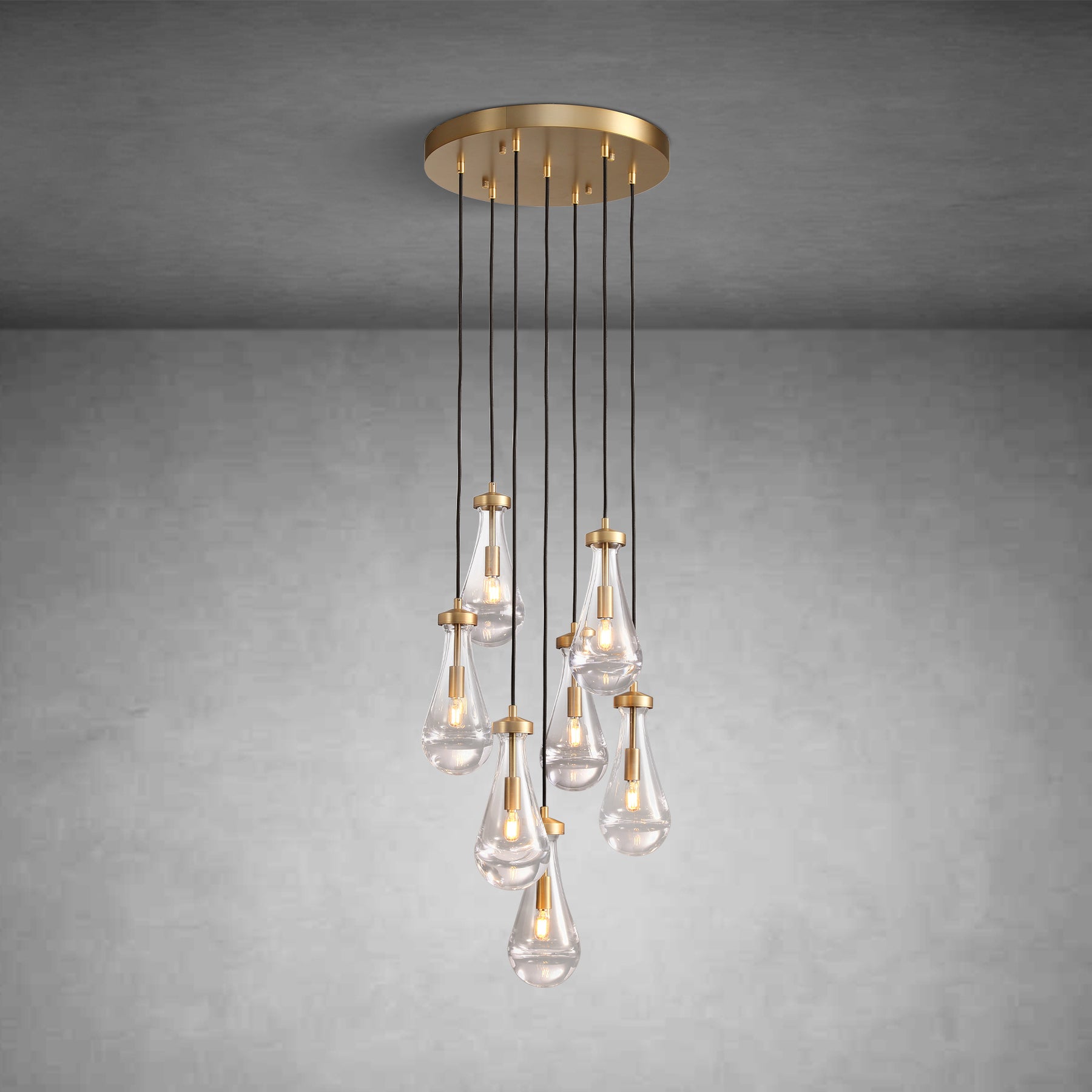 Raindrop Round Chandelier Modern Luxury Glass Chandelier For Living Room Dining Room