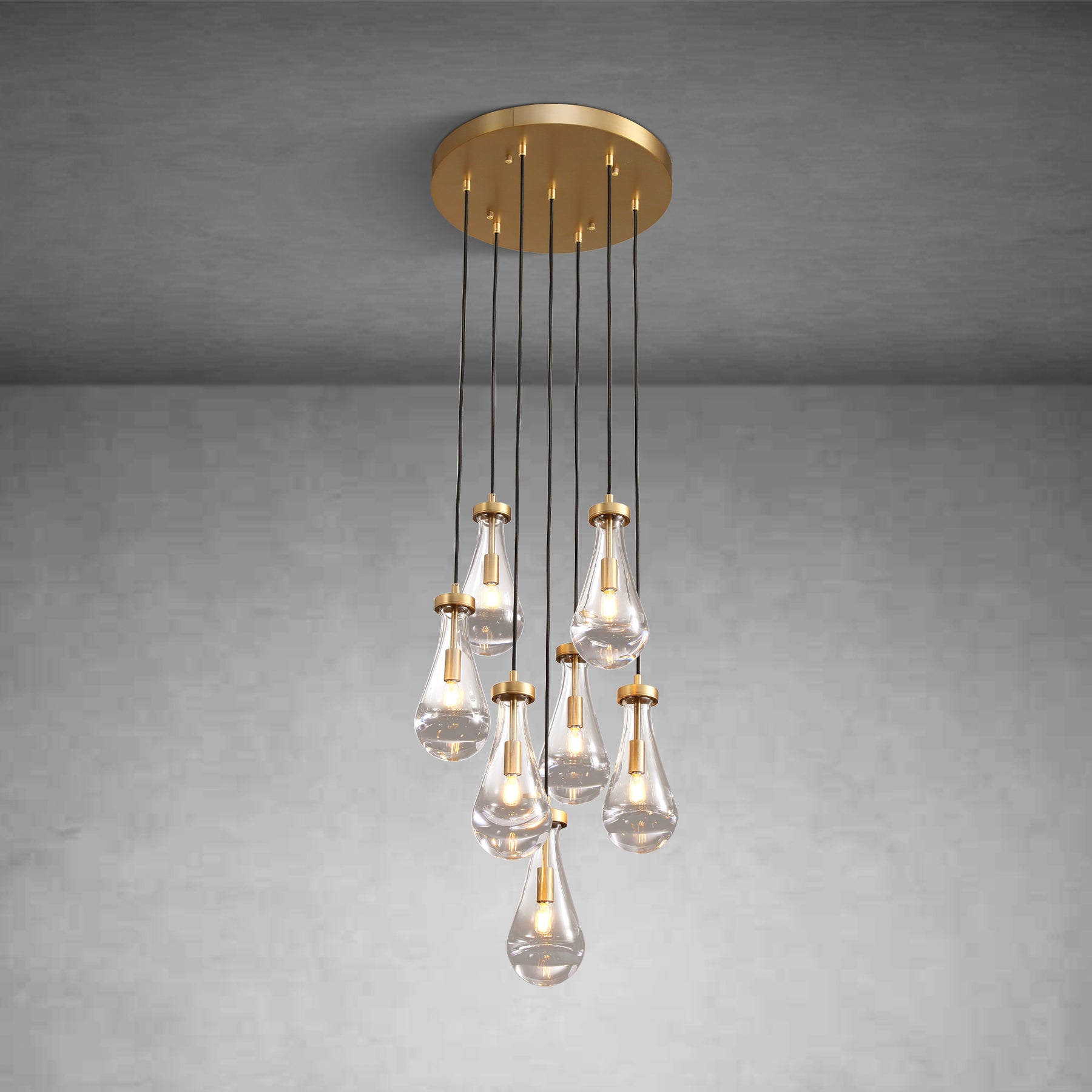 Raindrop Round Chandelier Modern Luxury Glass Chandelier For Living Room Dining Room