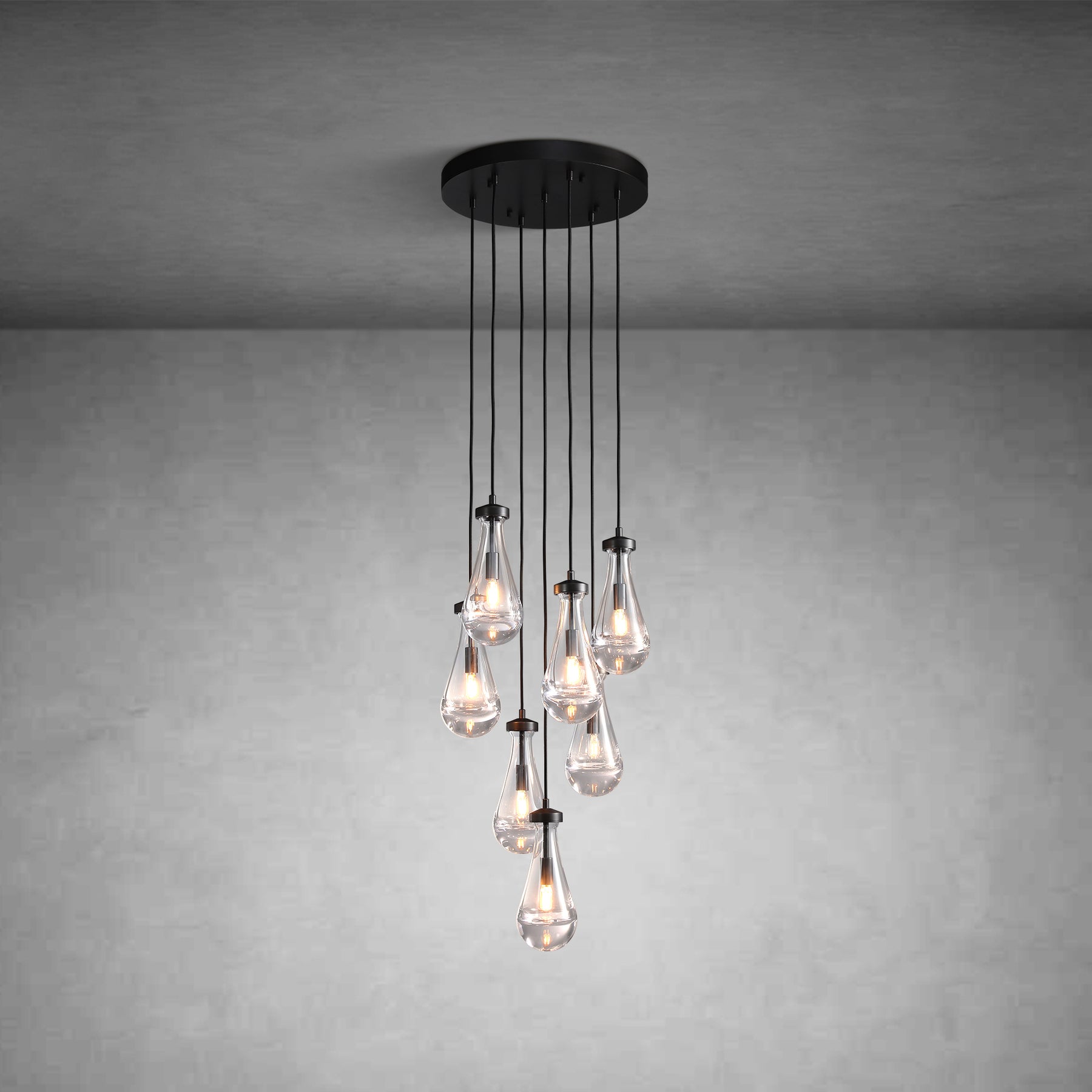 Raindrop Round Chandelier Modern Luxury Glass Chandelier For Living Room Dining Room