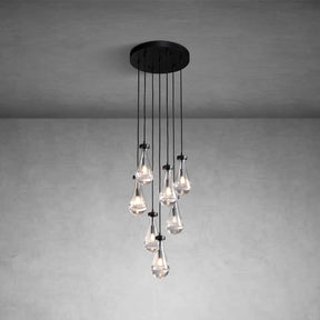 Raindrop Round Chandelier Modern Luxury Glass Chandelier For Living Room Dining Room