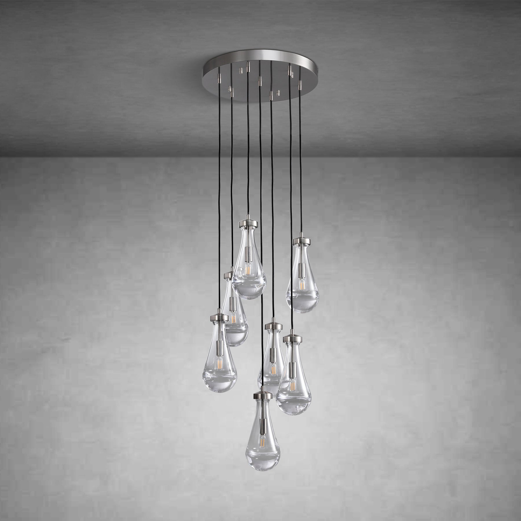 Raindrop Round Chandelier Modern Luxury Glass Chandelier For Living Room Dining Room