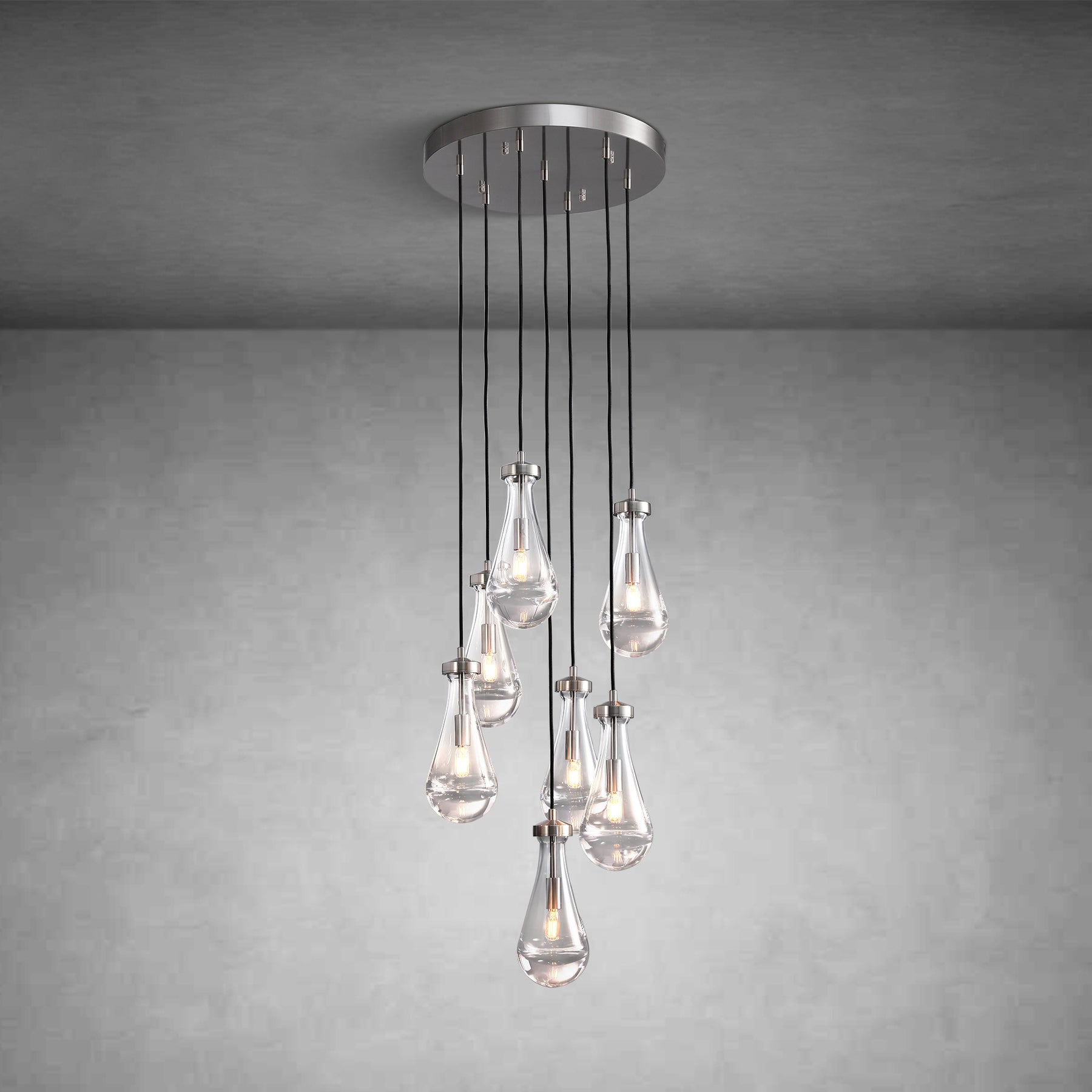 Raindrop Round Chandelier Modern Luxury Glass Chandelier For Living Room Dining Room