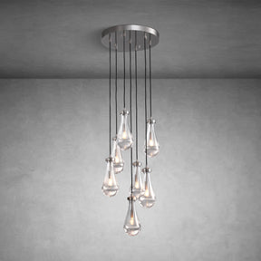 Raindrop Round Chandelier Modern Luxury Glass Chandelier For Living Room Dining Room