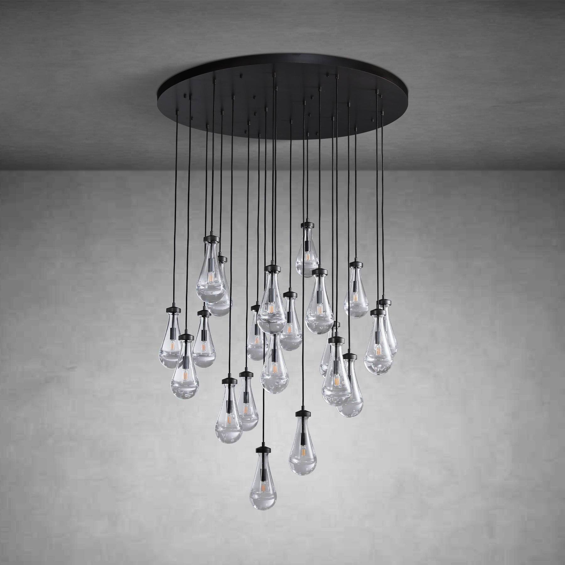 Raindrop Round Chandelier Modern Luxury Glass Chandelier For Living Room Dining Room