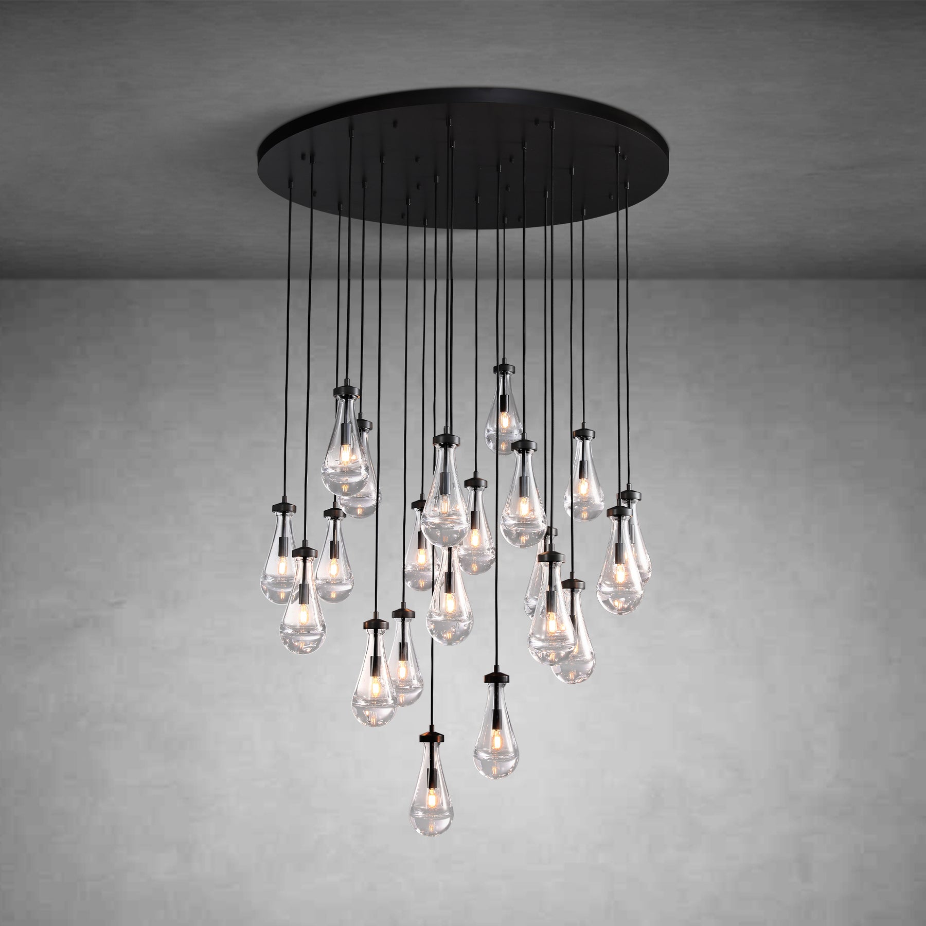 Raindrop Round Chandelier Modern Luxury Glass Chandelier For Living Room Dining Room