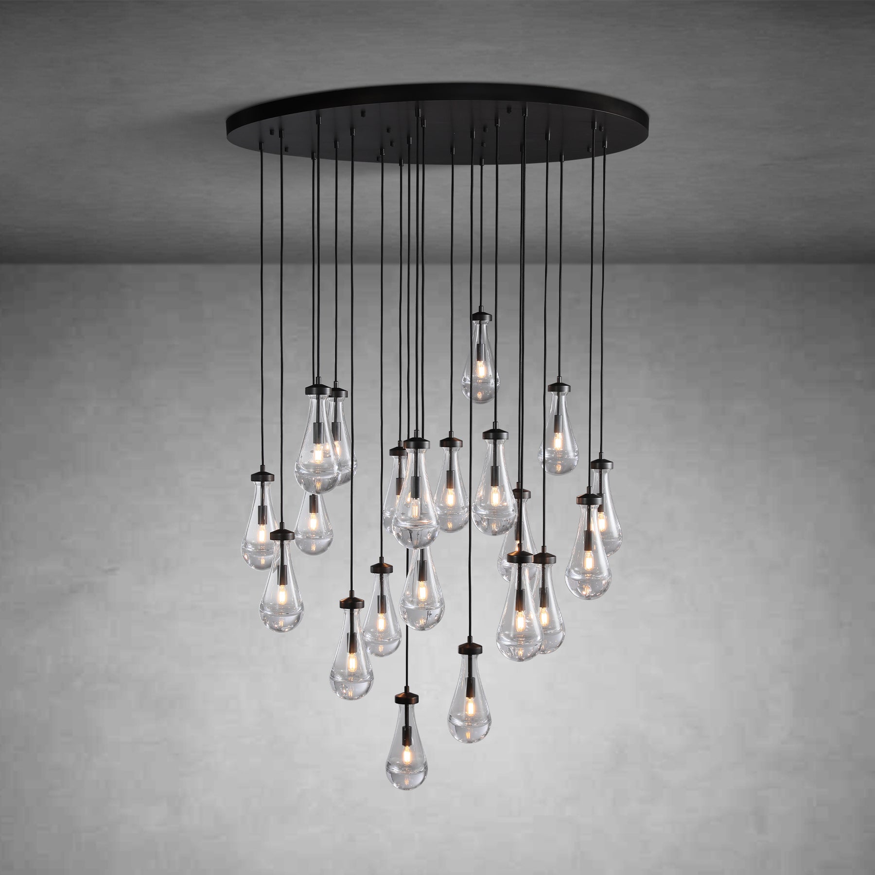 Raindrop Round Chandelier Modern Luxury Glass Chandelier For Living Room Dining Room