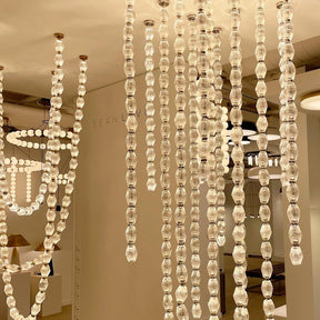 Creative Glass Pearl Necklace Pendnat Chandelier for Living/Dining Room/Staircase