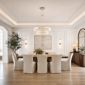 Roccia Stone Crystal Duo Chandelier