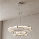 Roccia Stone Crystal Duo Chandelier