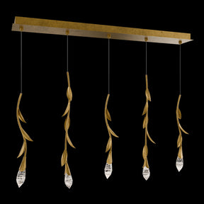 Modern Luxury Floating Branches Floral Crystal Chandelier with Rectangular Canopy for High-ceiling - Merlin Lamps