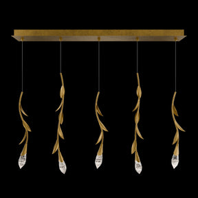 Modern Luxury Floating Branches Floral Crystal Chandelier with Rectangular Canopy for High-ceiling - Merlin Lamps