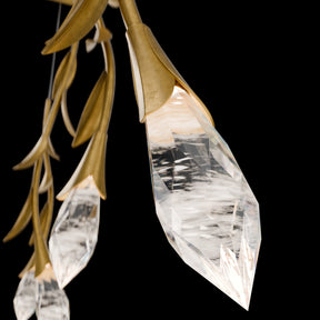 Modern Luxury Floating Branches Floral Crystal Chandelier with Rectangular Canopy for High-ceiling - Merlin Lamps