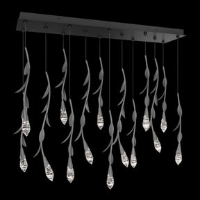 Modern Luxury Floating Branches Floral Crystal Chandelier with Rectangular Canopy for High-ceiling - Merlin Lamps
