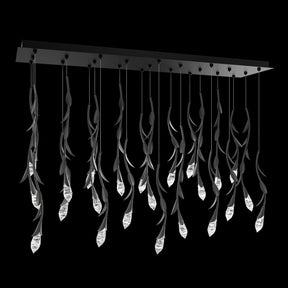 Modern Luxury Floating Branches Floral Crystal Chandelier with Rectangular Canopy for High-ceiling - Merlin Lamps