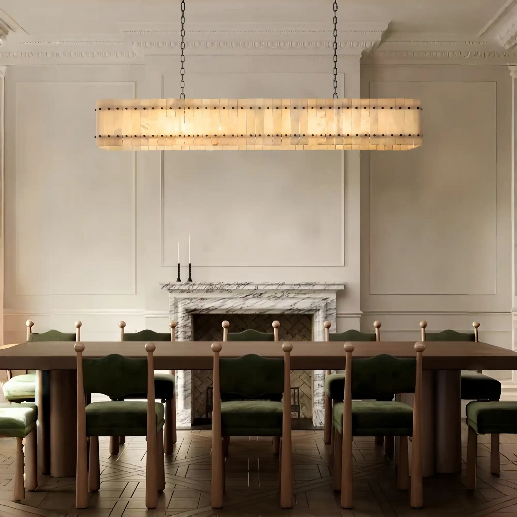 Lux Marcus Alabaster Linear Chandelier
