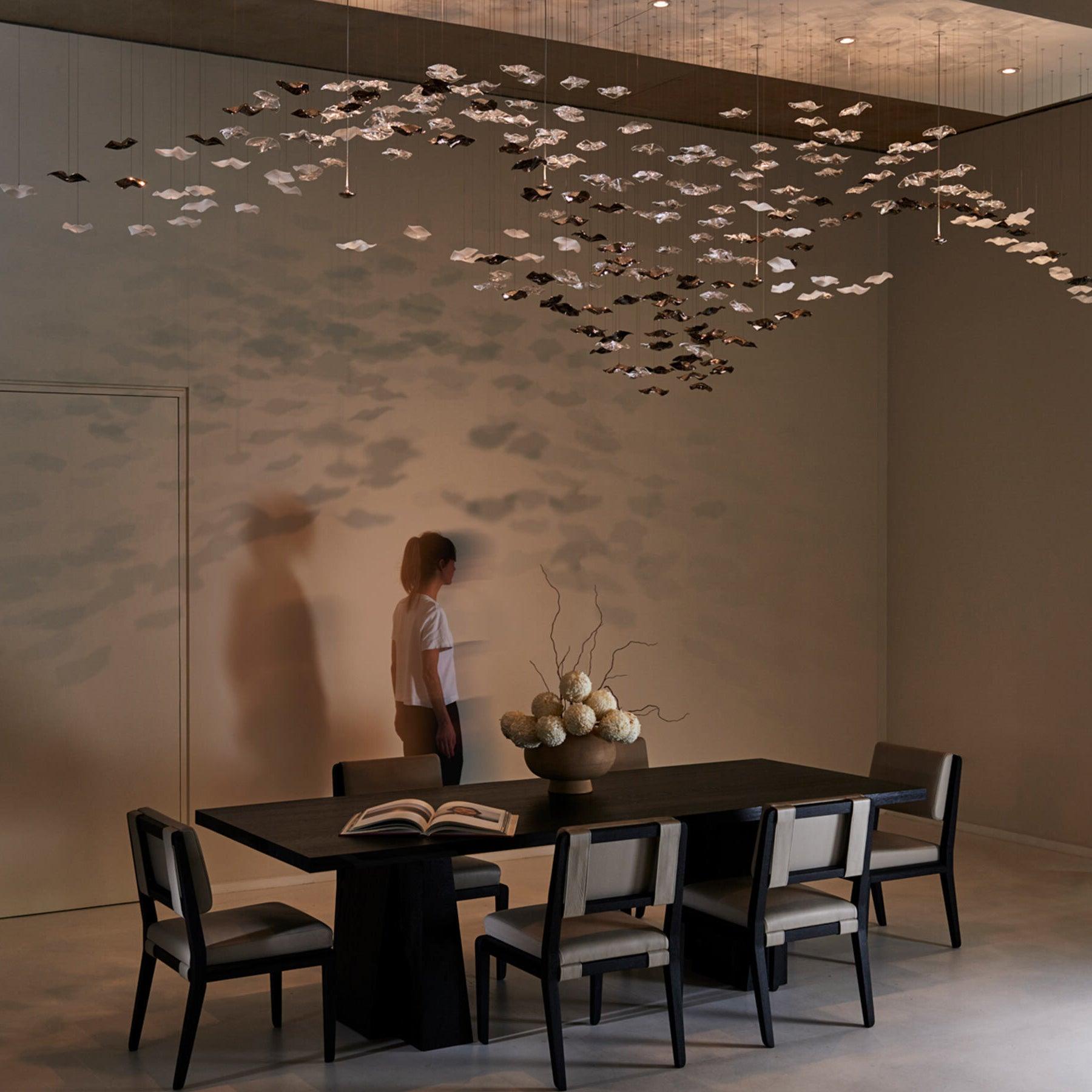 Galaxy Tidal Art Glass Crystal Spiral Chandelier