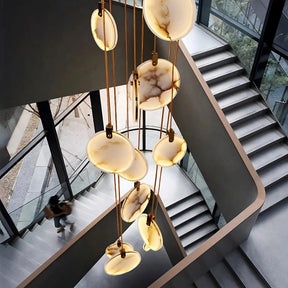 buyMoonshade Marble Disc Chandelier - Morsale